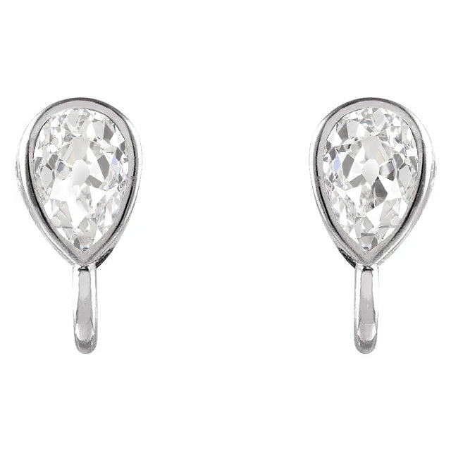 Natural Brilliant Diamond Drop Earrings 2 ct 14 Karat White Gold – main view