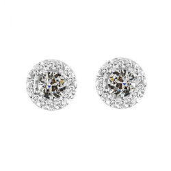 Natural Old Mine Cut Diamond Drop Earrings 0.75 ct