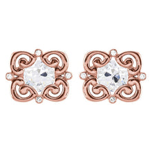 Stud Earrings 14 Karat Rose Gold with Brilliant Diamond – main view