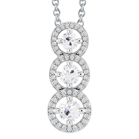 Fine Diamond Drop Pendant 1-ct 14K White Gold – main view