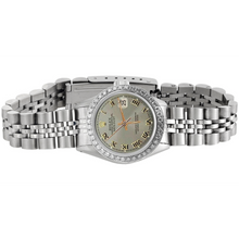 Diamond Bezel Gray Roman Women Rolex Watch Ss Jubilee Bracelet