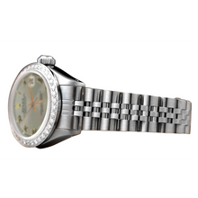 Diamond Bezel Gray Roman Women Rolex Watch Ss Jubilee Bracelet