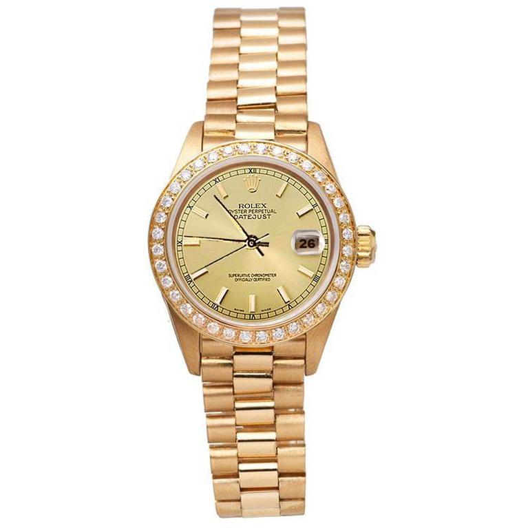Presidential Style Watch G Champagne Stick Dial Dj