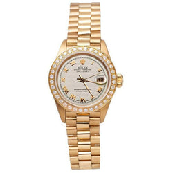 Natural Earth Mined Diamond Bezel Pyramid Roman Dial Rolex Dj Watch President Style Yg