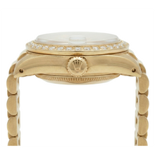 Diamond Bezel Rolex Dj Presidential Style Watch White Stick Dial Yellow Gold