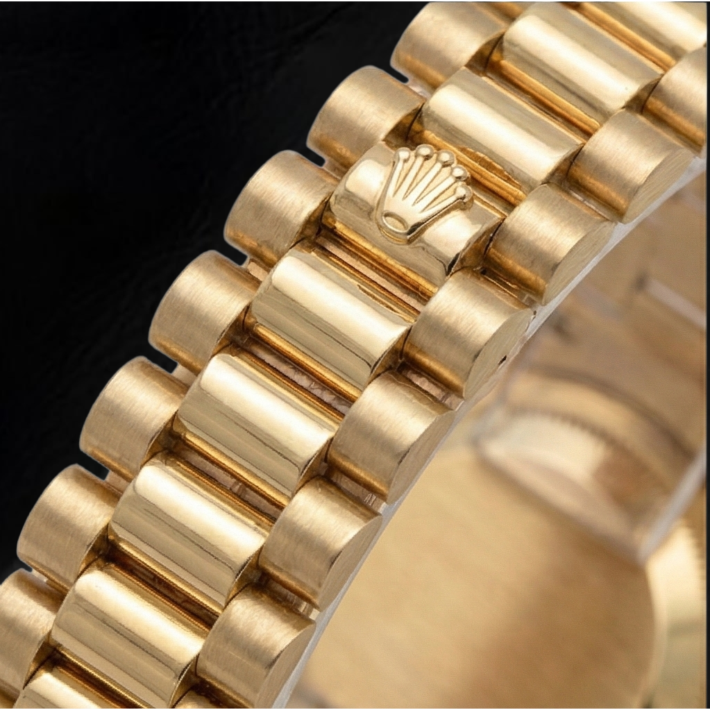 Natural Earth Mined Diamond Dial Rolex Presidential Gold Watch Champagne Brushed Dial