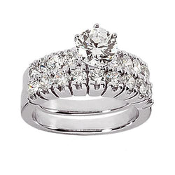 Diamonds Engagement Ring Set Real Genuine 3.51 Cts.