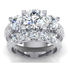 Diamonds Pave Engagement Ring 4.11 Carats White Gold 14K New