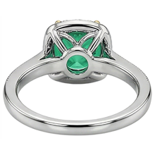 Round Brilliant Emerald ring in Two-Tone 14K Gold – back view