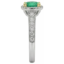 Gemstone Ring Two-Tone 14K Gold with Emerald – top view