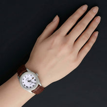 Dj Rolex Roman Dial Natural Earth Mined Diamond Bezel Watch Brown Leather Band Ss QUICK SET