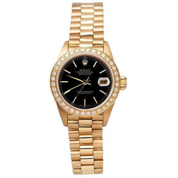 Dj Rolex Black Stick Dial Presidential Watch Gold Natural Earth Mined Diamond Bezel