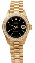 Dj Rolex Black Stick Dial Presidential Watch Gold Diamond Bezel