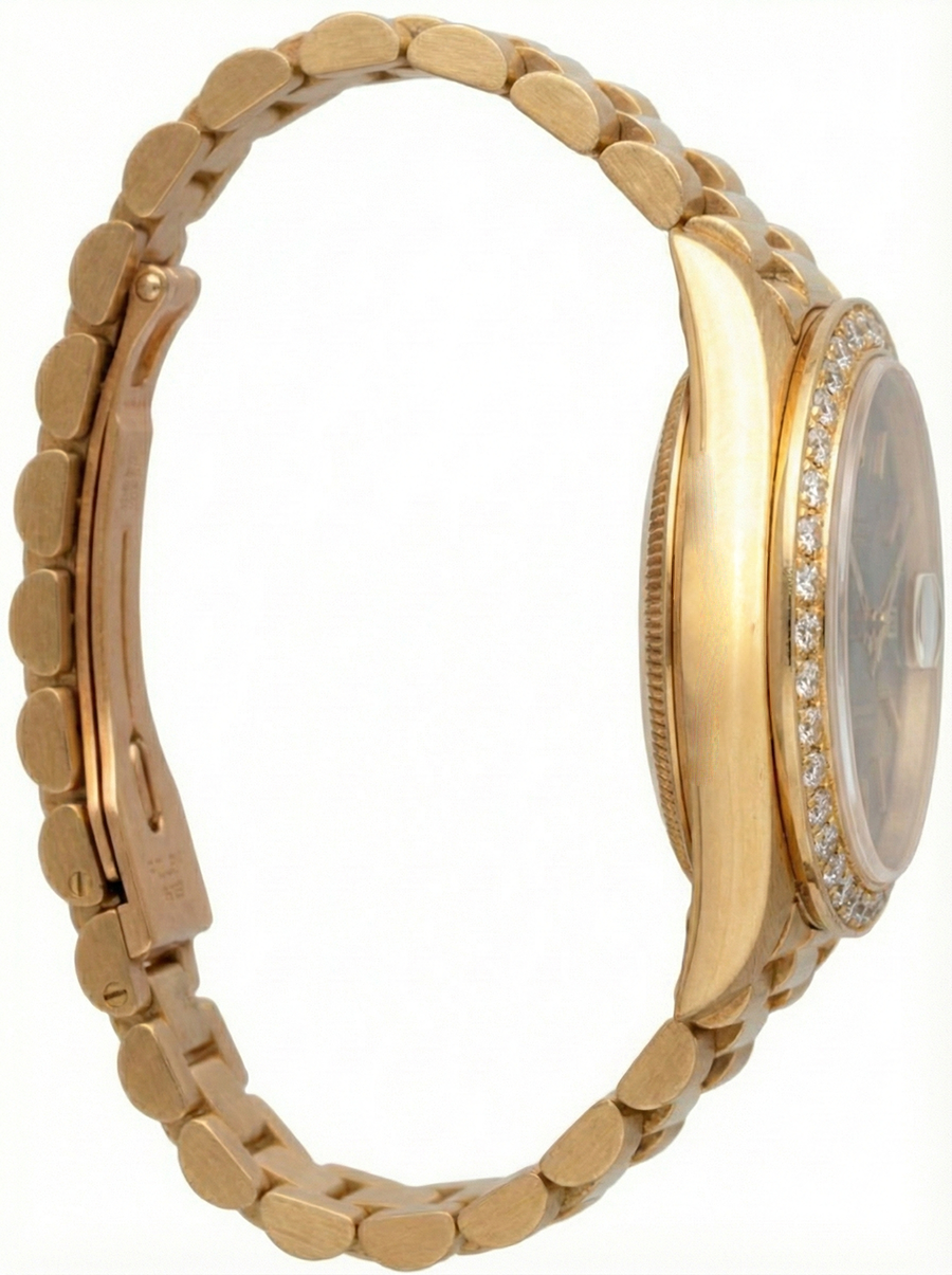 Dj Rolex Black Stick Dial Presidential Watch Gold Diamond Bezel