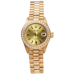 Dj Rolex Natural Earth Mined Diamond Bezel Presidential Watch Champagne Stickdial Gold
