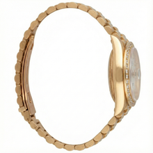 Dj Rolex Gold President Style Watch White Roman Dial Natural Earth Mined Diamond Bezel