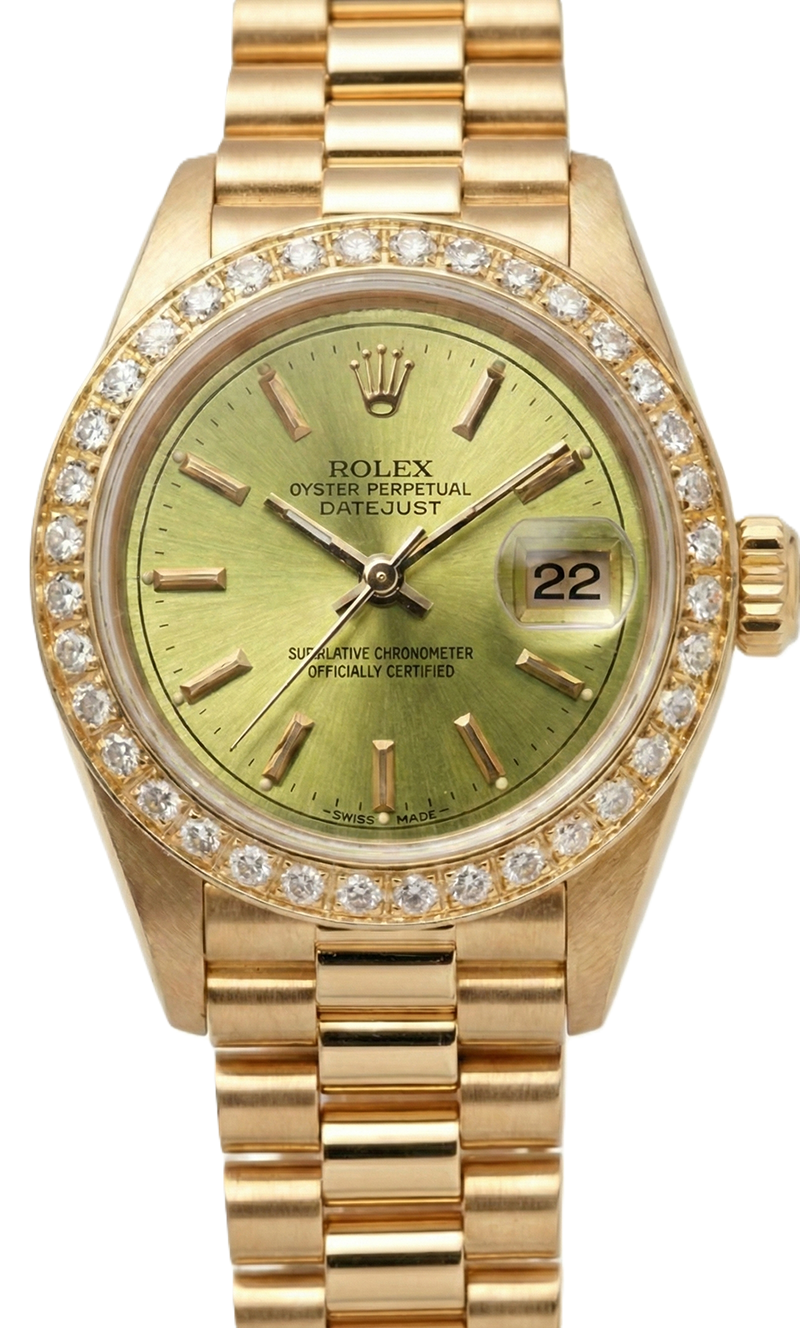 Dj Rolex Presidential Style Natural Earth Mined Diamond Dial Champagne Stick Dial