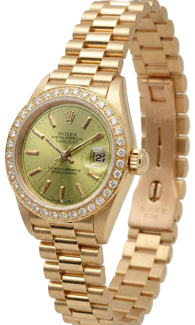 Dj Rolex Presidential Style Natural Earth Mined Diamond Dial Champagne Stick Dial