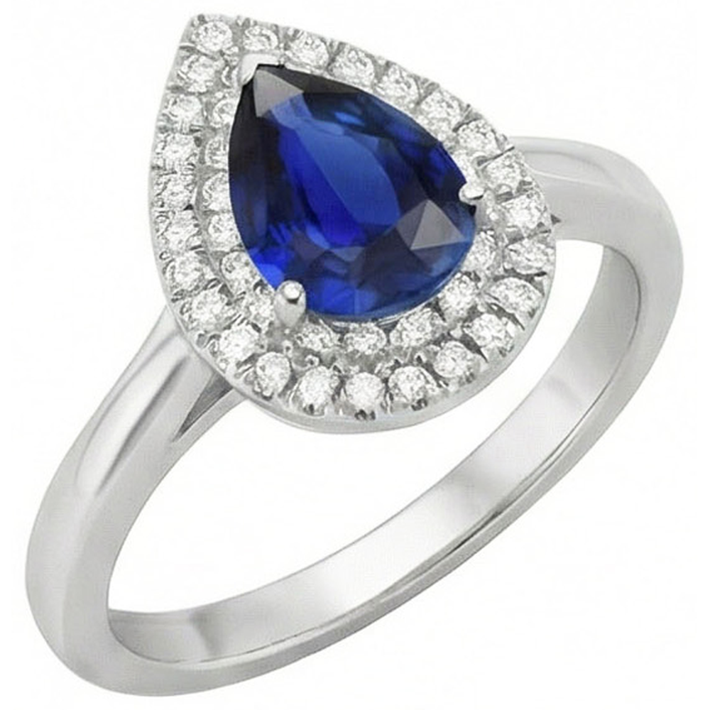 natural round sapphire 3.75ct ring side angle