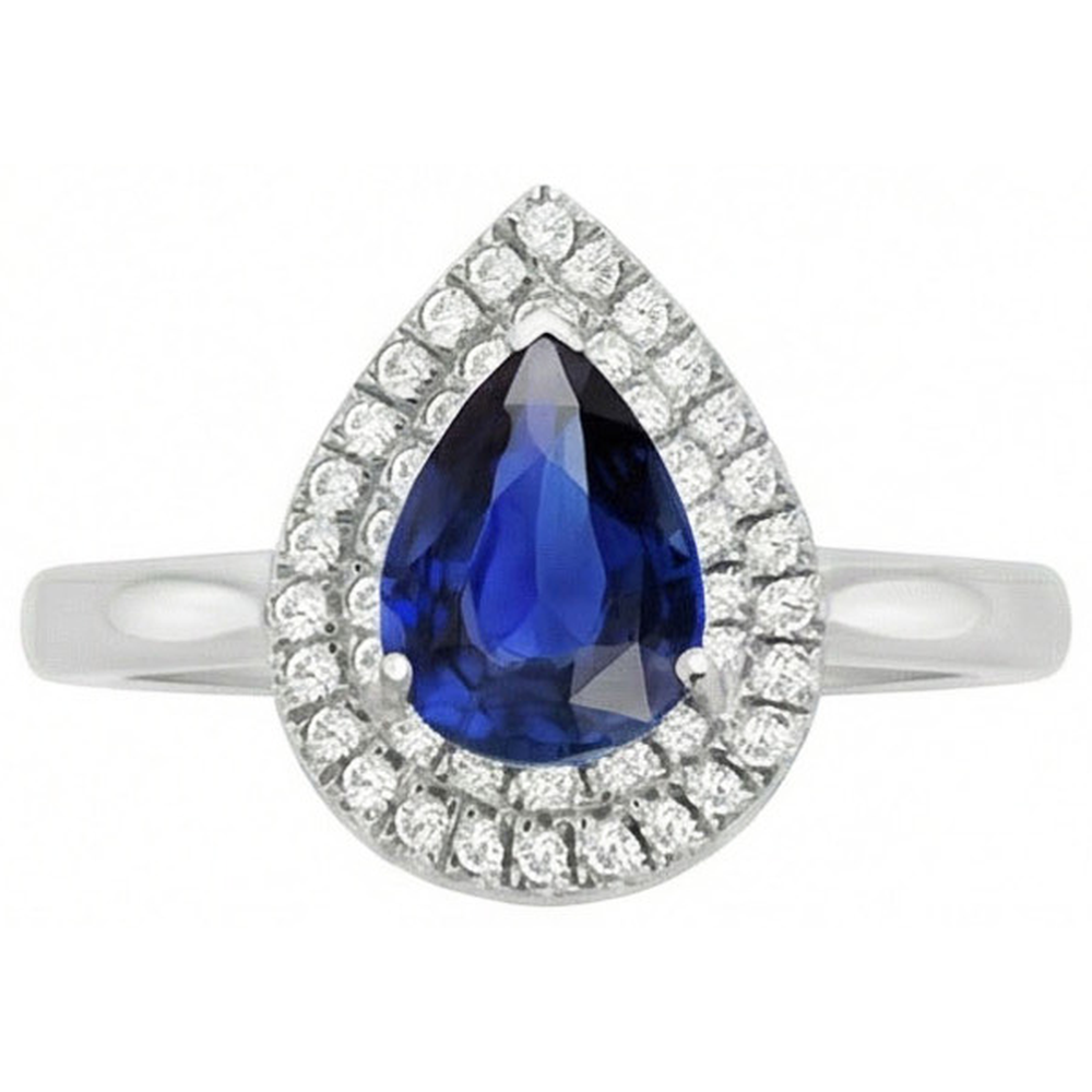 natural round sapphire 3.75ct ring profile view