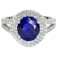 natural round sapphire 6.75ct ring side angle