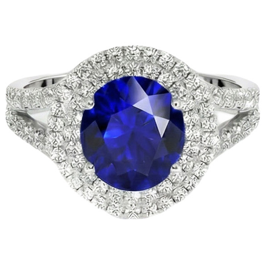 natural round sapphire 6.75ct ring side angle