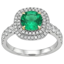 Genuine Emerald Precious Stone Ring – side view