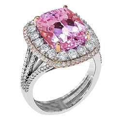 Double Halo Kunzite Ring