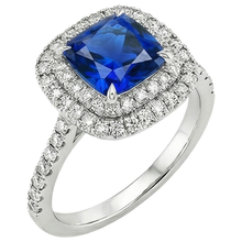 natural round sapphire 3.25ct ring side angle