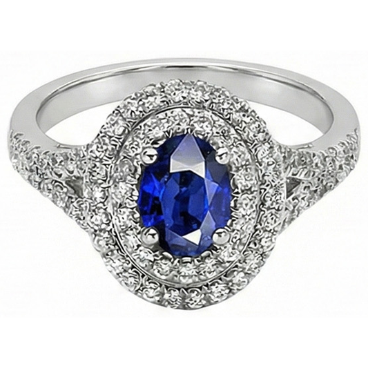 natural round sapphire 11.25ct ring close up detail