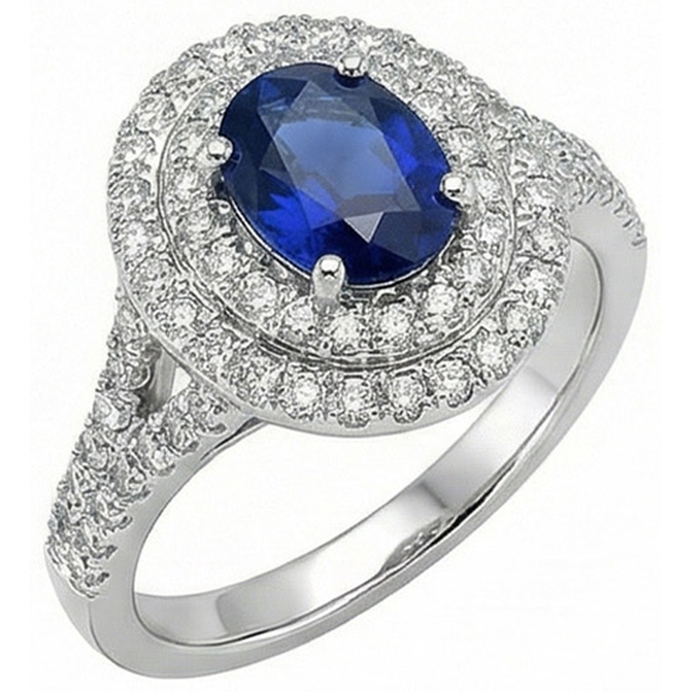natural round sapphire 11.25ct ring profile view