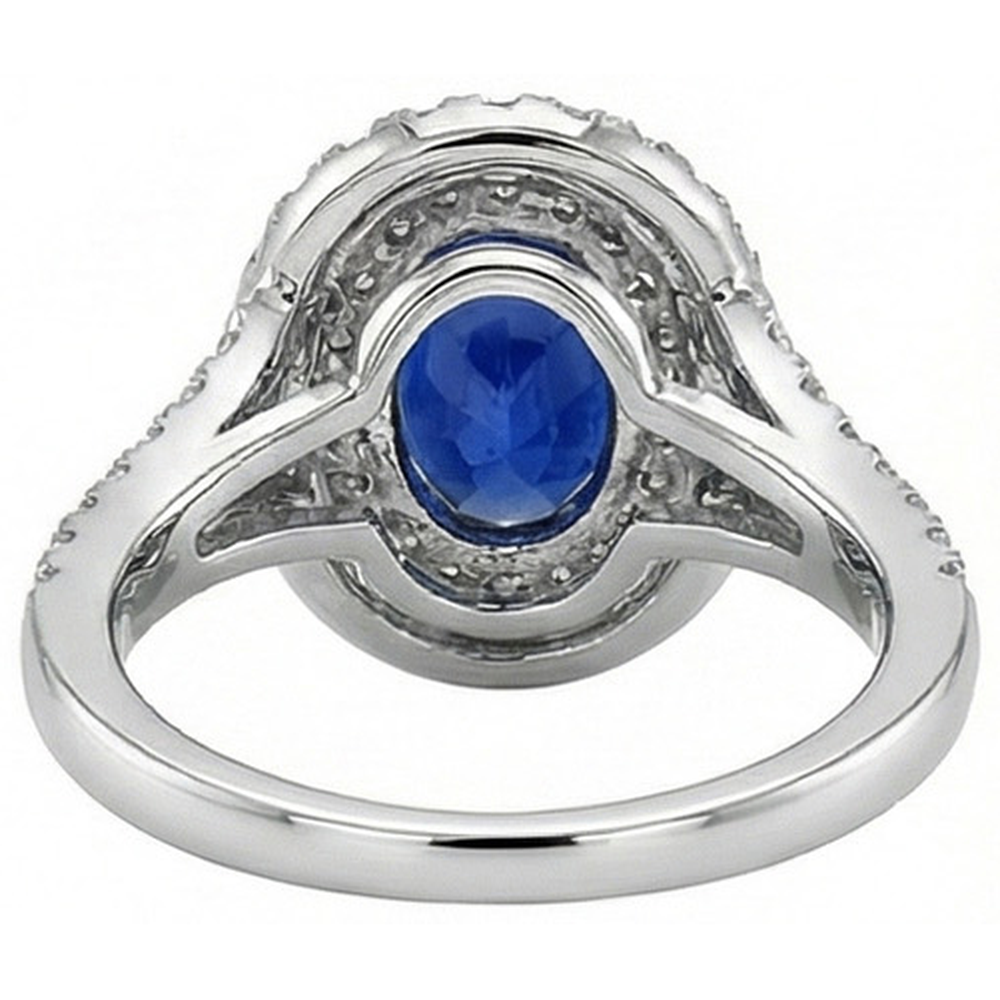natural round sapphire 11.25ct ring on white background