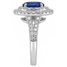natural round sapphire 11.25ct ring with diamond accents