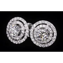 Double Halo Real Diamond Studs 3.50 Carats