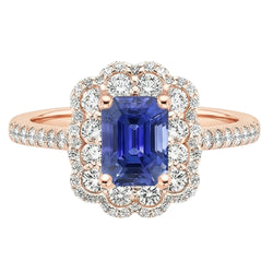 Natural Sapphire Ring 5ct - Rose Gold 14K
