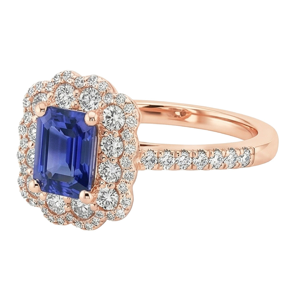 natural emerald sapphire 5ct ring close up detail