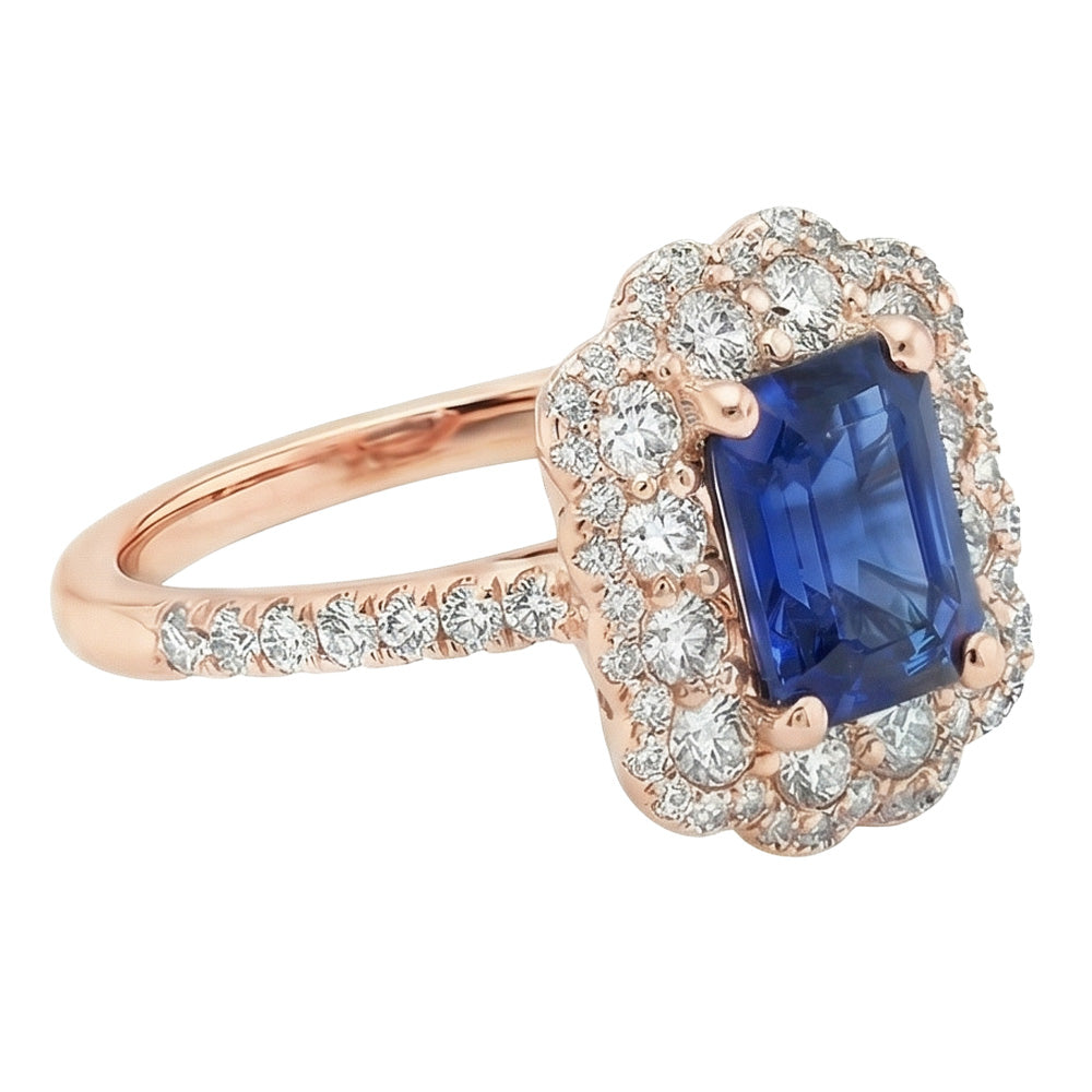 natural emerald sapphire 5ct ring top view