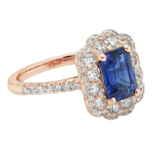 natural emerald sapphire 5ct ring top view