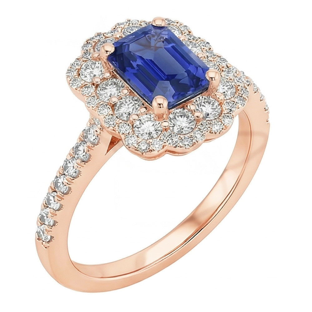 natural emerald sapphire 5ct ring profile view