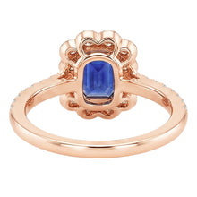natural emerald sapphire 5ct ring on white background