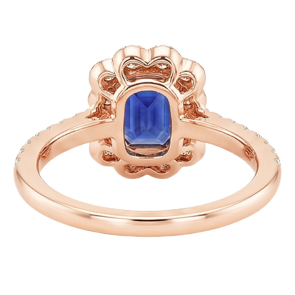 natural emerald sapphire 5ct ring on white background