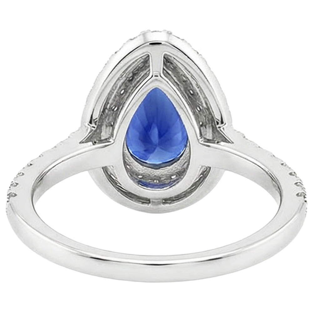 natural round sapphire 4.50ct ring side angle