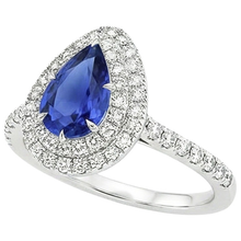 natural round sapphire 4.50ct ring close up detail