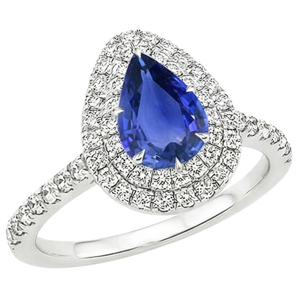 natural round sapphire 4.50ct ring top view
