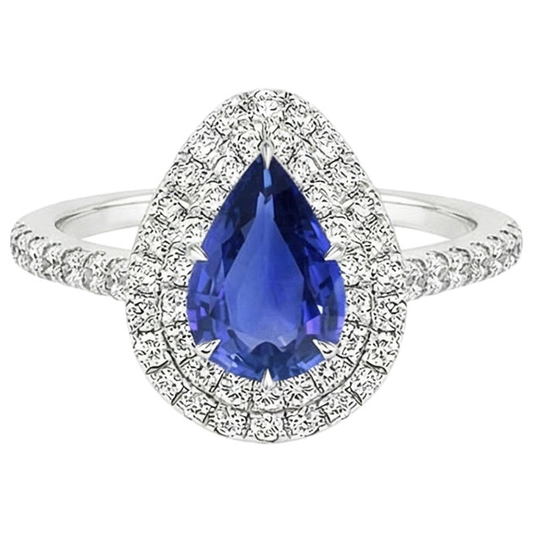 natural round sapphire 4.50ct ring profile view