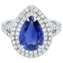 natural round sapphire 6.50ct ring top view