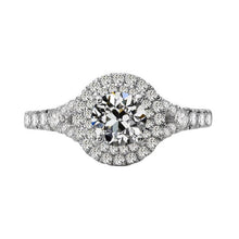 Double Halo Ring Round Old Miner Genuine Diamond Split Shank Pave Set 5 Carats