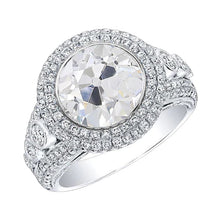 Double Halo Round Old Miner Real Diamond Bezel Engagement Ring 5.50 Carats