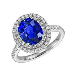 Double Halo Sri Lanka Diamond Ring