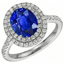 Double Halo Sri Lanka Natural Earth Mined Diamond Ring